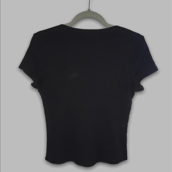 Black Ribbed Tee - Picture 2 of 4